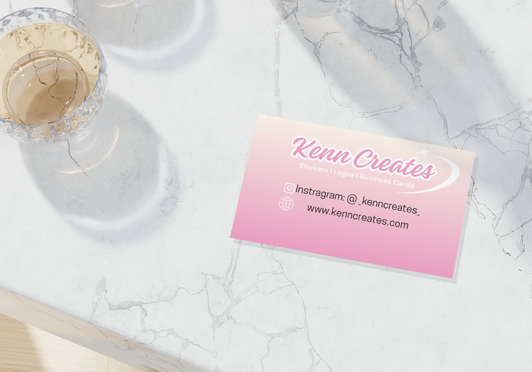 Business Cards With Kenn Creates Custom Logo- 50 ct