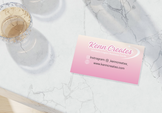 Business Cards With Kenn Creates Custom Logo- 100 ct